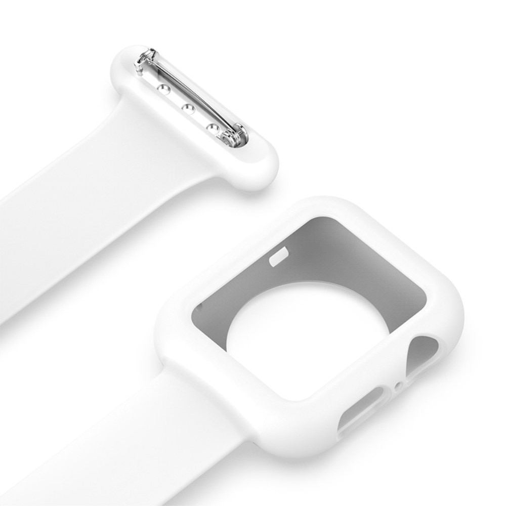 Reloj de bolsillo Funda de silicona Apple Watch 41mm Series 9 blanco