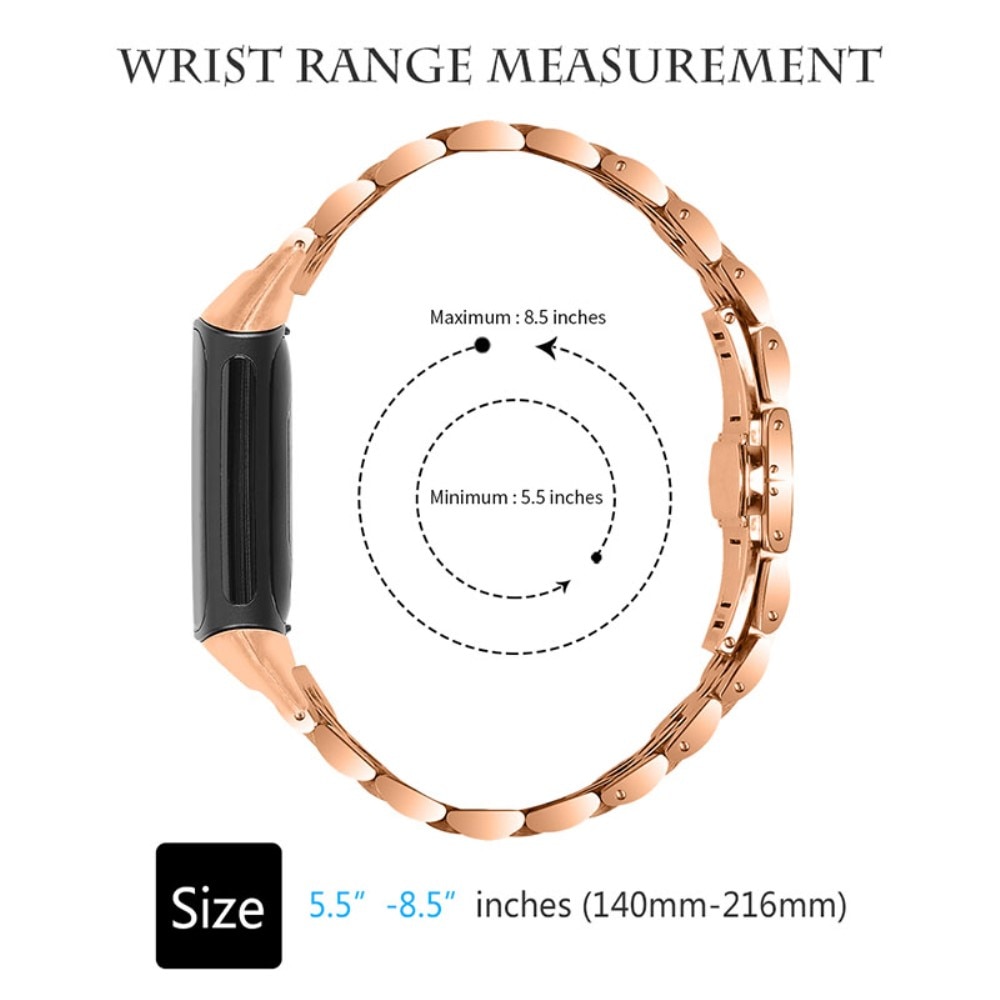 Correa de acero inoxidable Fitbit Charge 6 Rose Gold