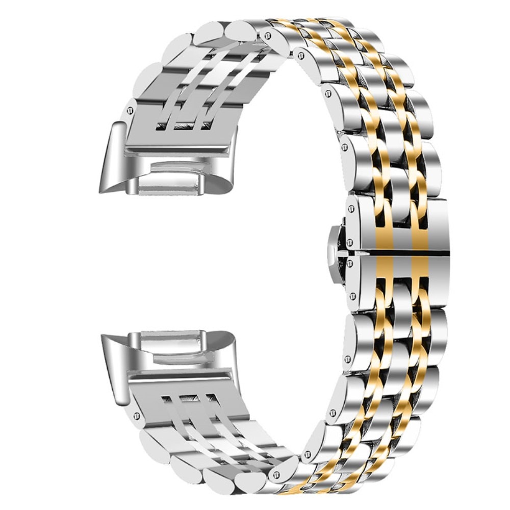 Correa de acero inoxidable Fitbit Charge 5 Silver/Gold