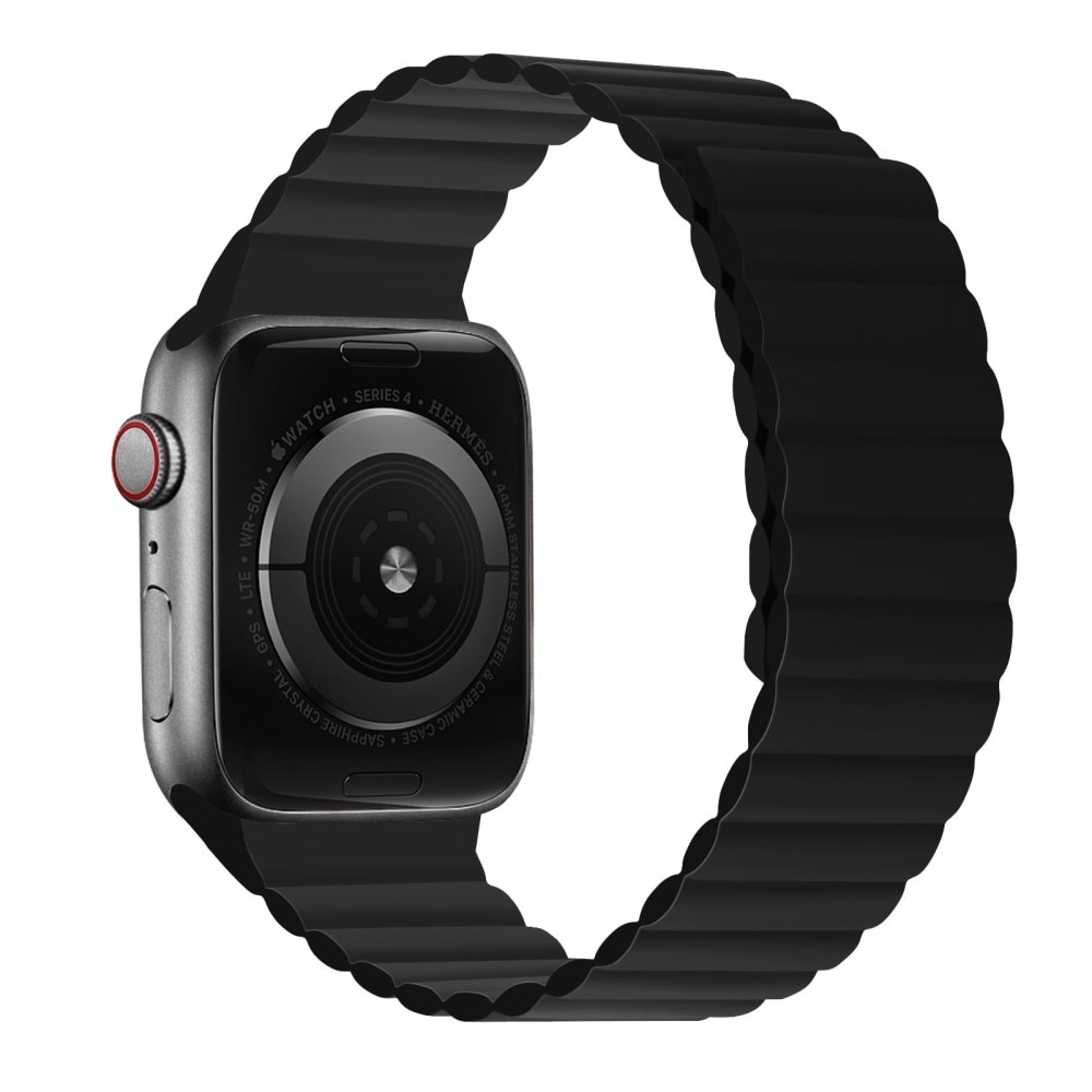 Correa magnética silicona Apple Watch 45mm Series 8 Negro