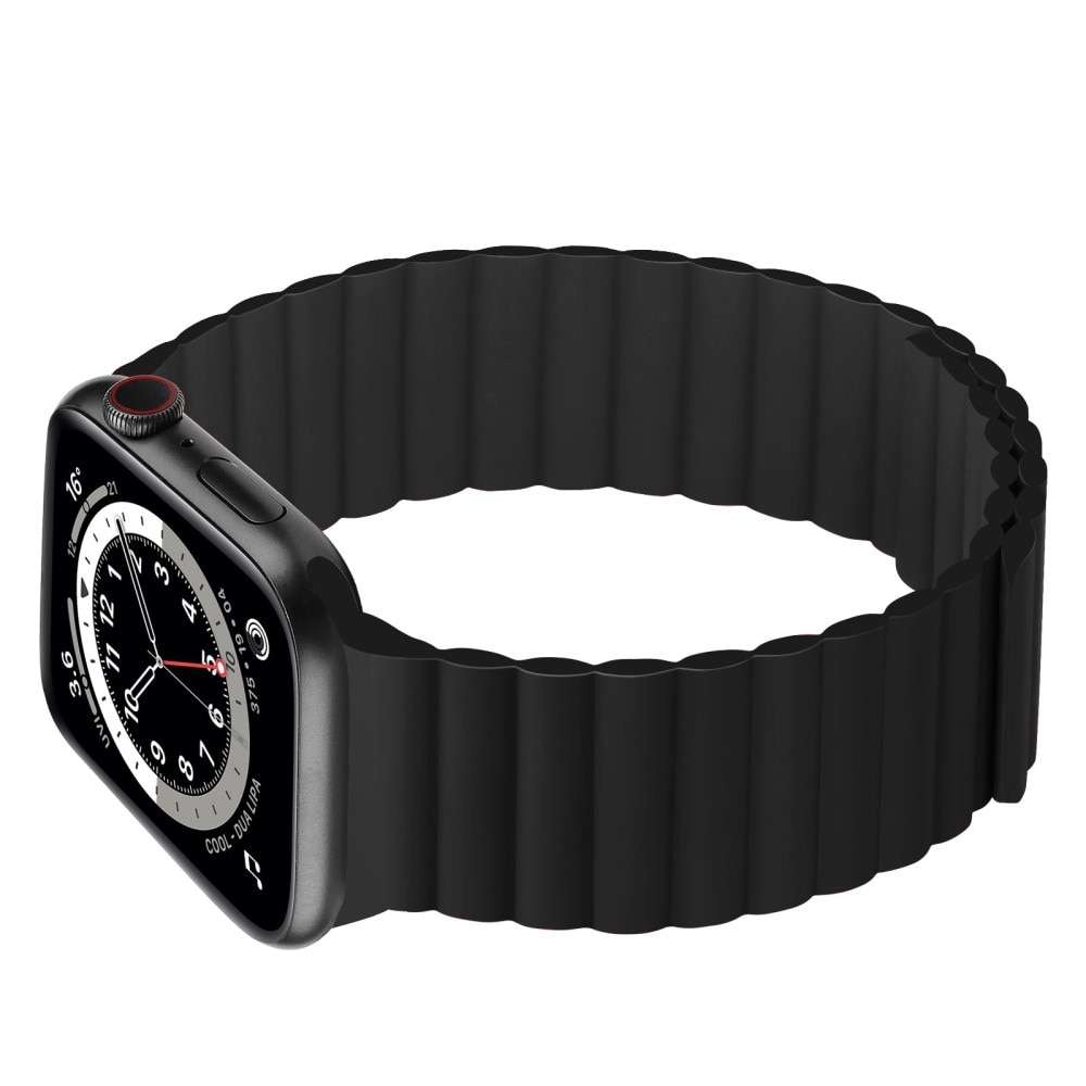 Correa magnética silicona Apple Watch 45mm Series 8 Negro