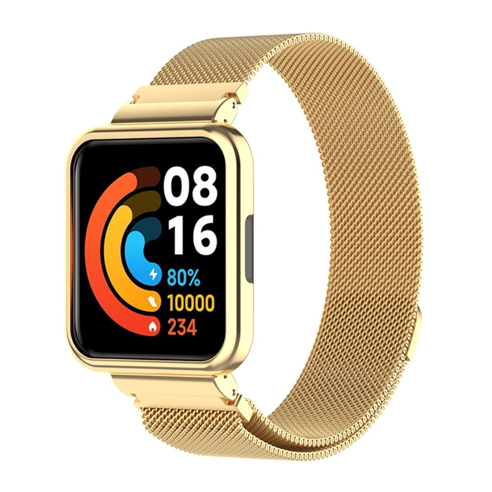 Correa con funda milanesa para Xiaomi Redmi Watch 2 Lite, oro