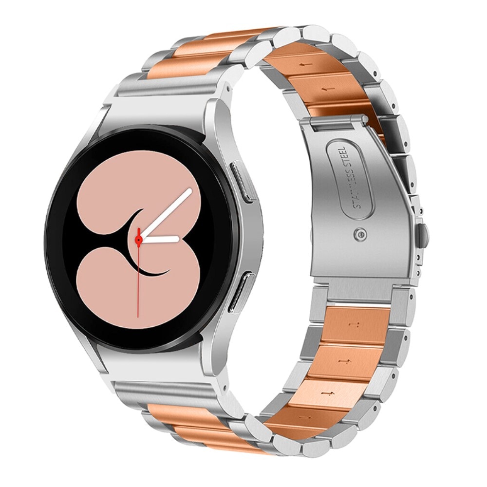 Full Fit Correa acero Samsung Galaxy Watch 4 40mm, plata/oro rosa