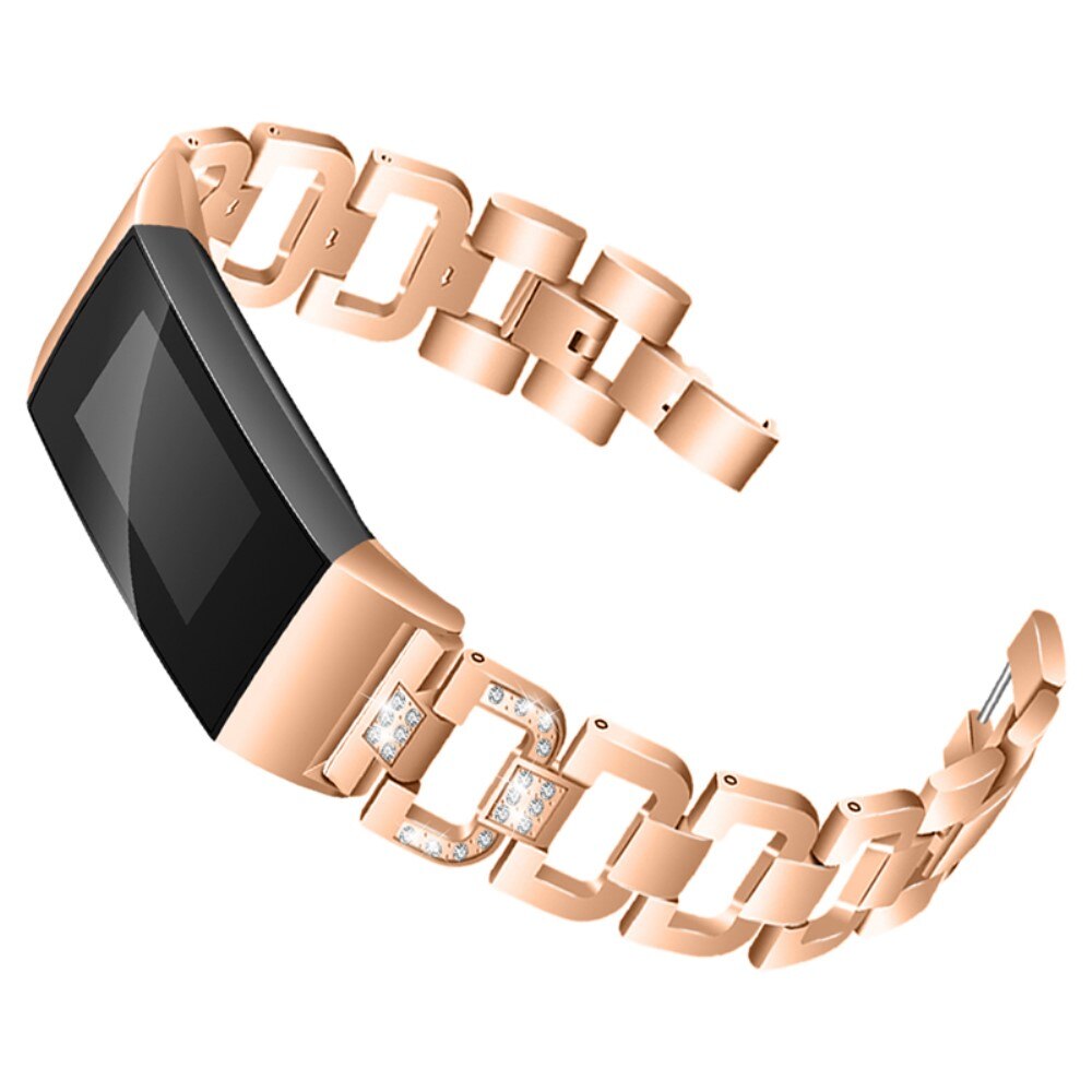 Correa Rhinestone bracelet Fitbit Charge 3/4 Rose Gold