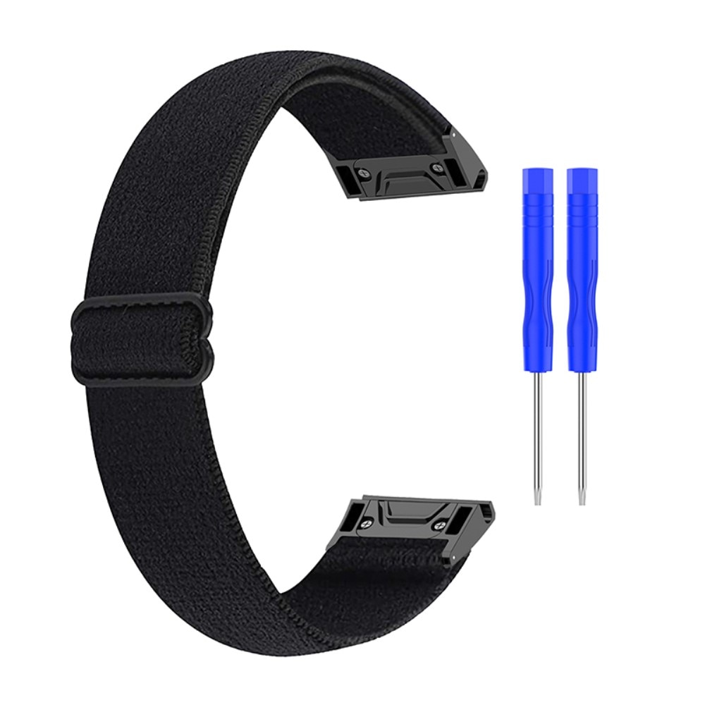 Correa elástica de nailon Garmin Fenix 6X Pro, Negro