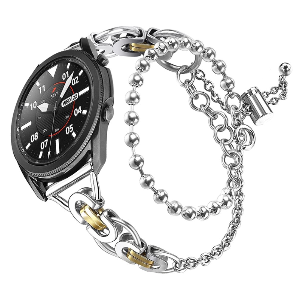 Correa acero con perlas Samsung Galaxy Watch 5 44mm Plata