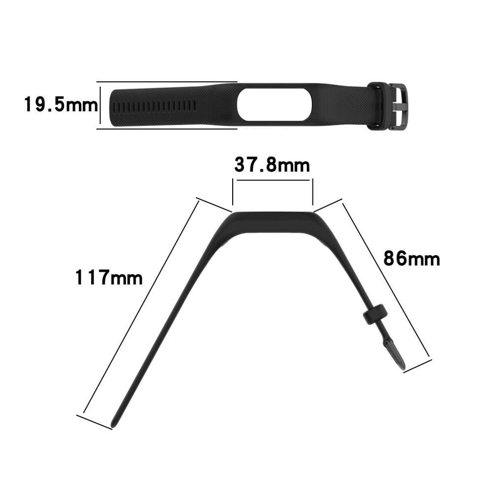 Correa de silicona para Garmin Vivosmart 5, Negro