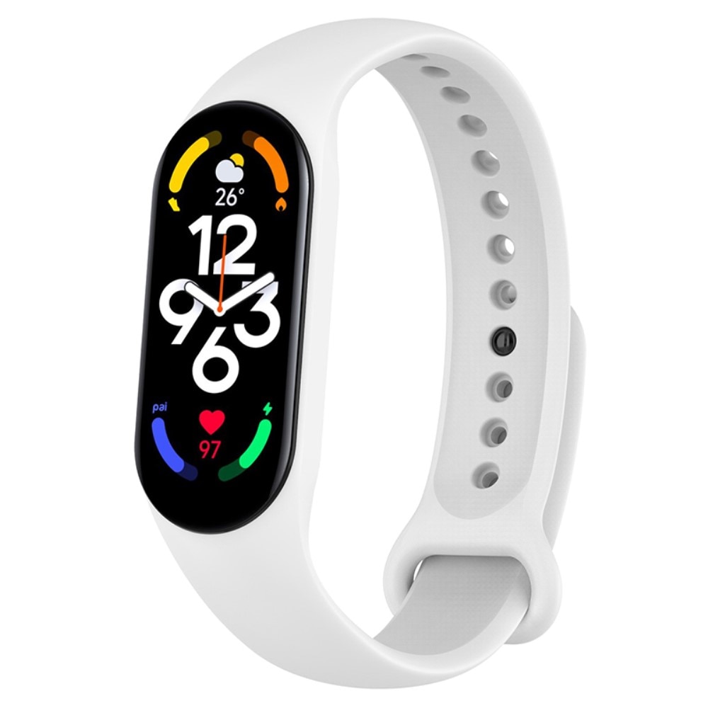 Correa de silicona para Xiaomi Mi Band 7, blanco