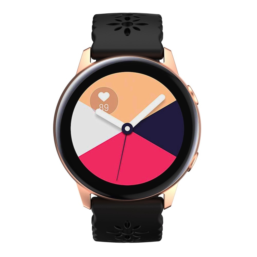 Correa silicona florecer Samsung Galaxy Watch 4 44mm negro