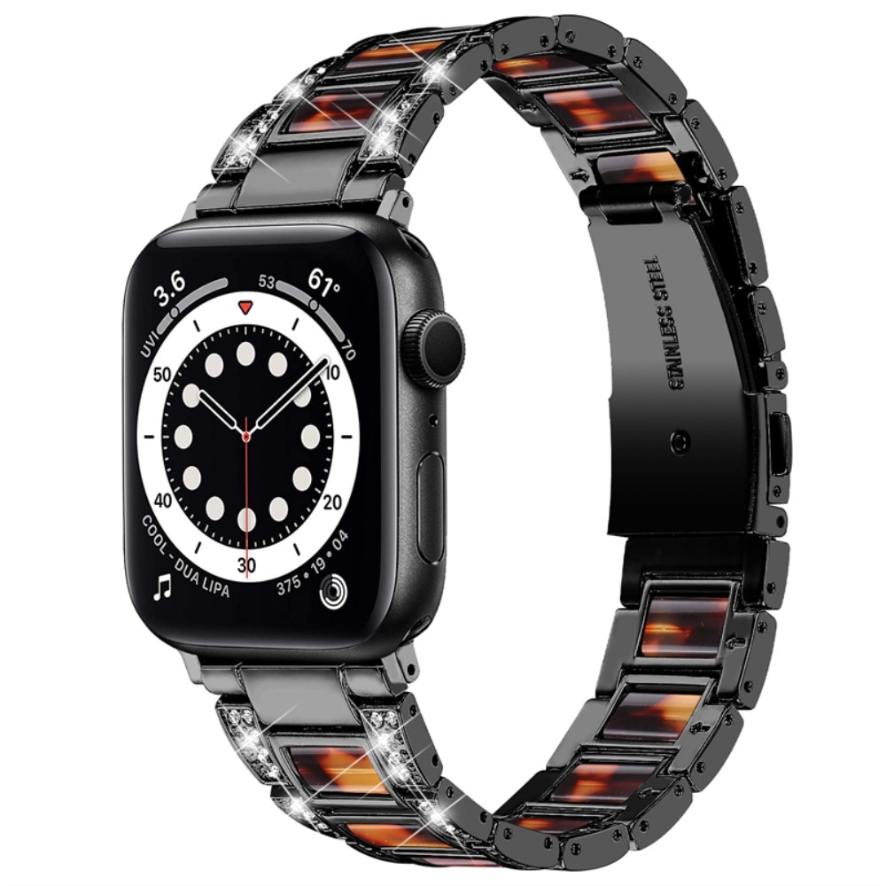 Correa de diamantes Apple Watch 45mm Series 7 Black Coffee