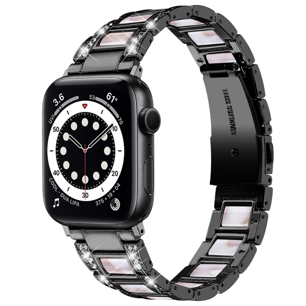 Correa de diamantes Apple Watch 45mm Series 8 Black Pearl