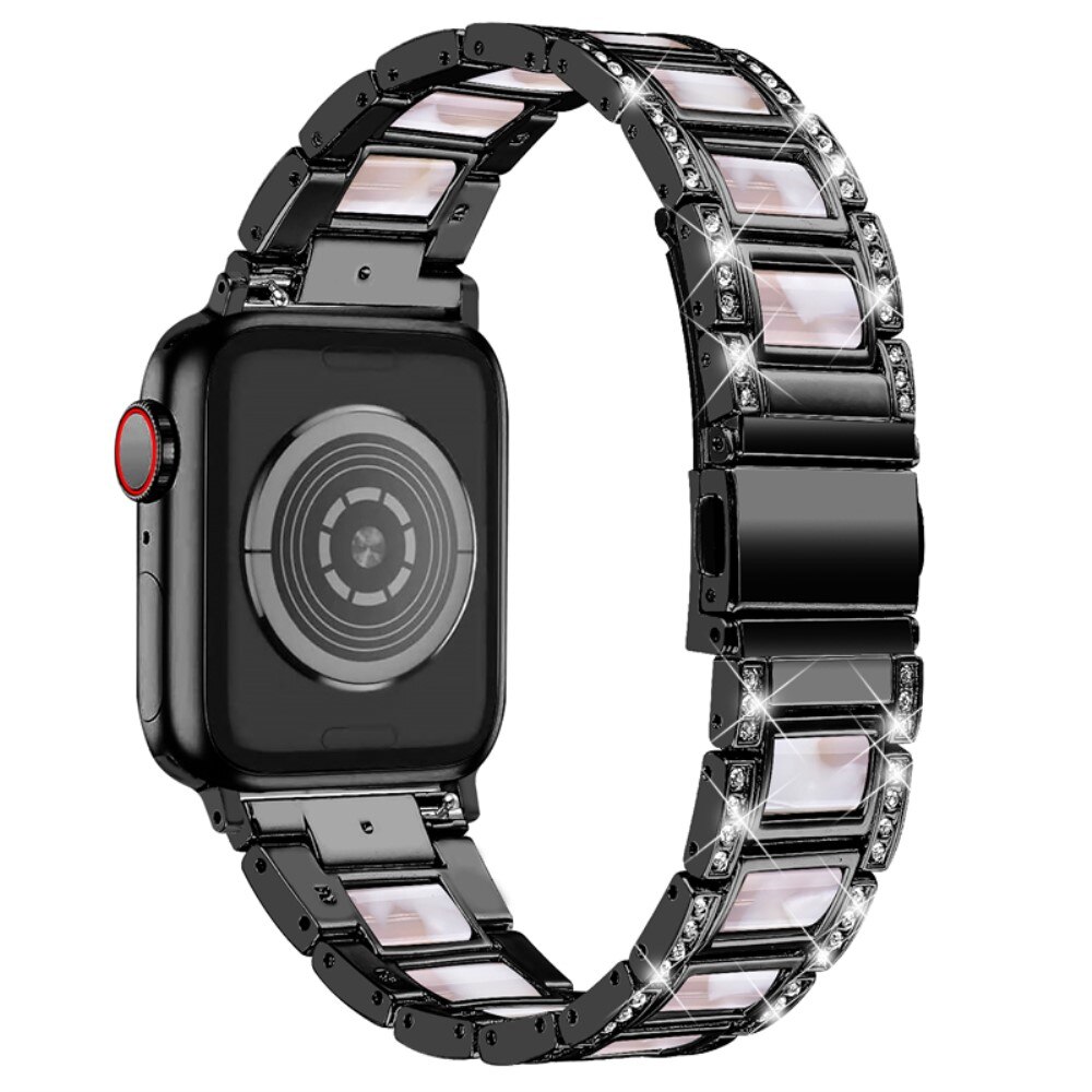 Correa de diamantes Apple Watch 45mm Series 8 Black Pearl