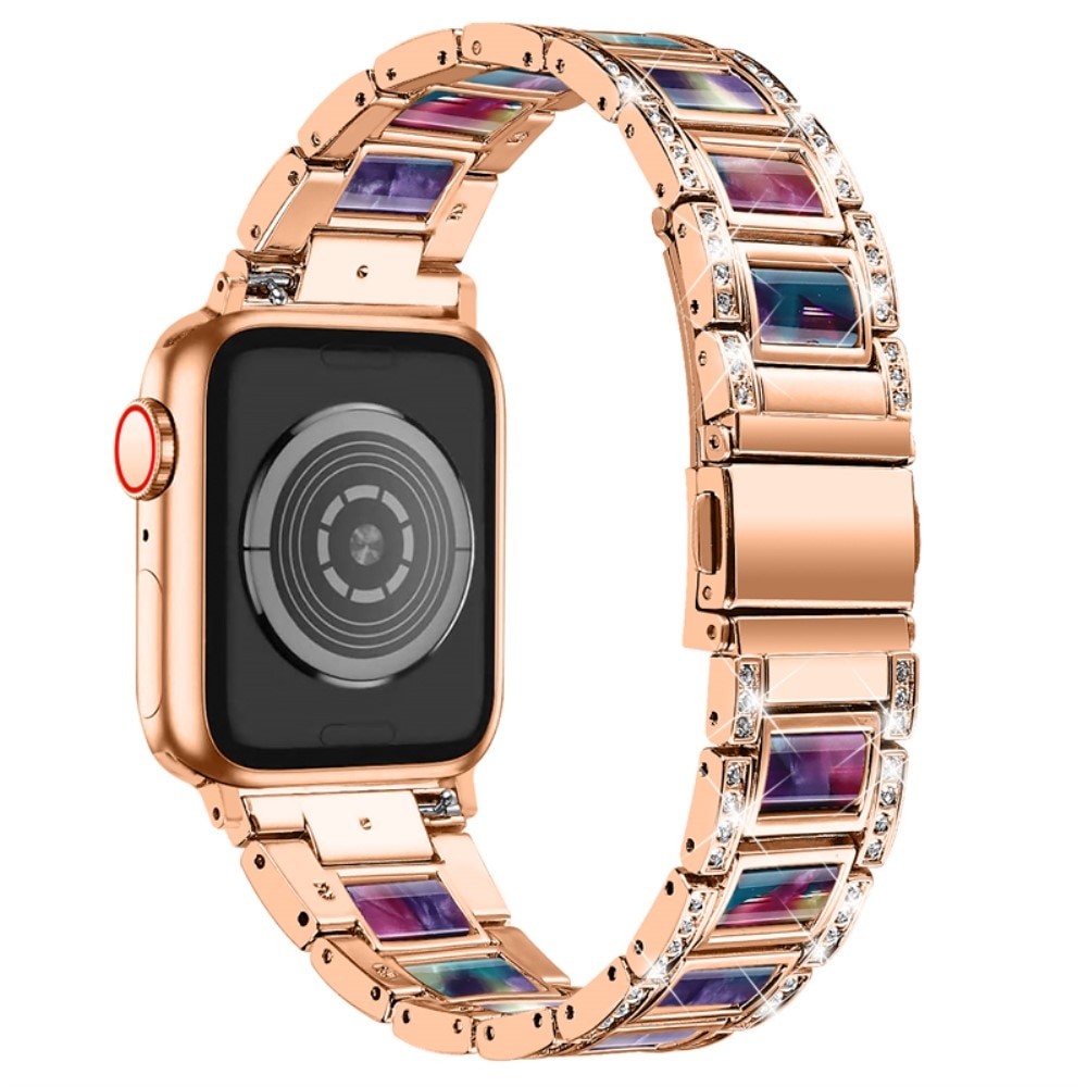 Correa de diamantes Apple Watch 41mm Series 8 Rosegold Space