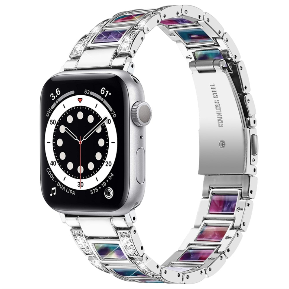Correa de diamantes Apple Watch 41mm Silver Space