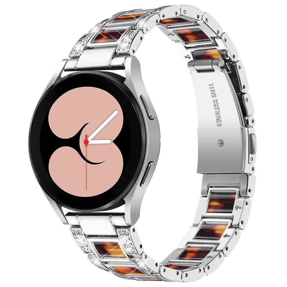 Correa de diamantes Samsung Galaxy Watch 4 40/42/44/46 Silver Coffee