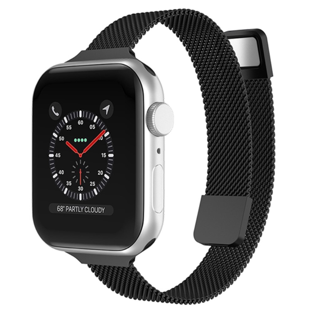 Correa fina milanesa Apple Watch 45mm Series 7 negro