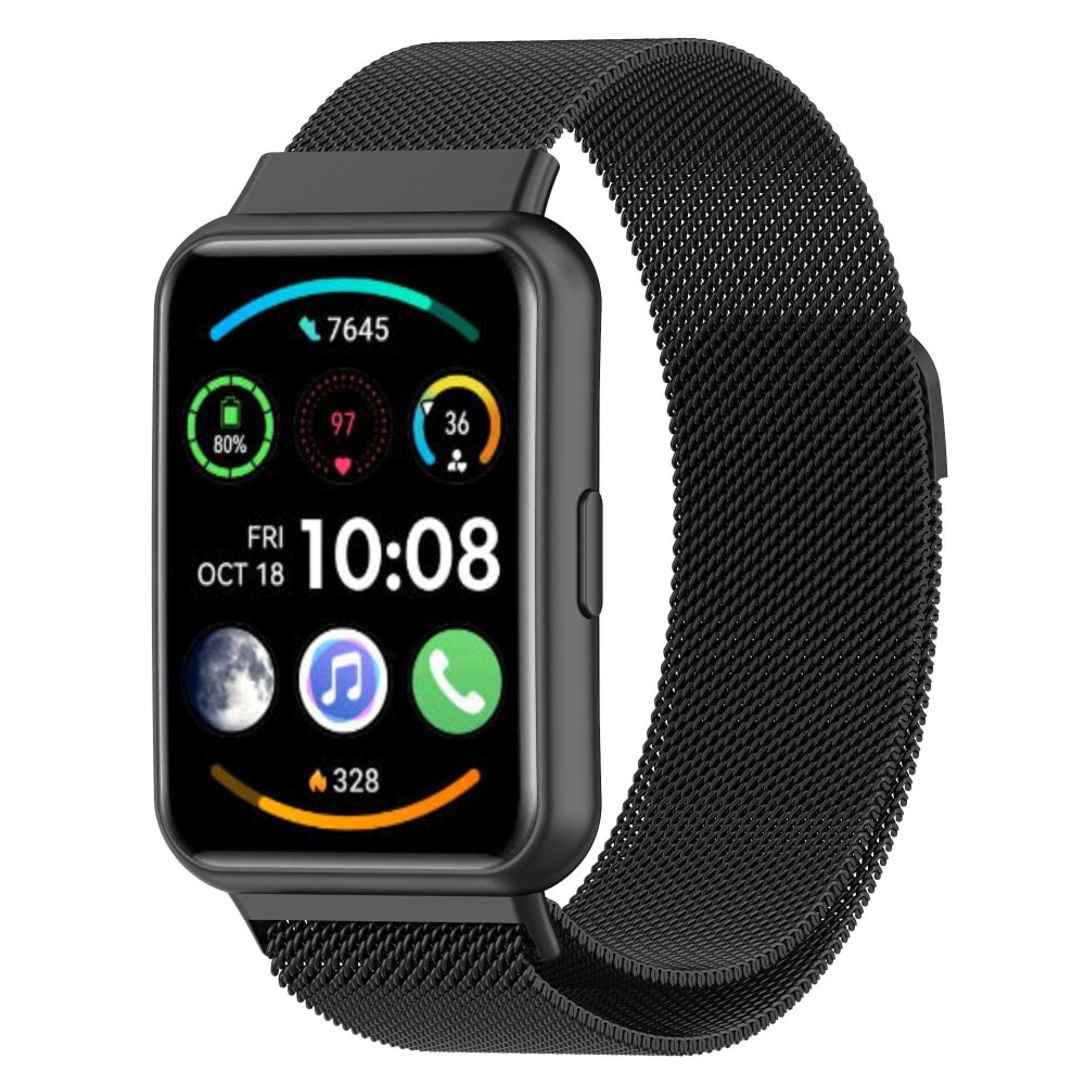 Pulsera milanesa para Huawei Watch Fit 2, negro