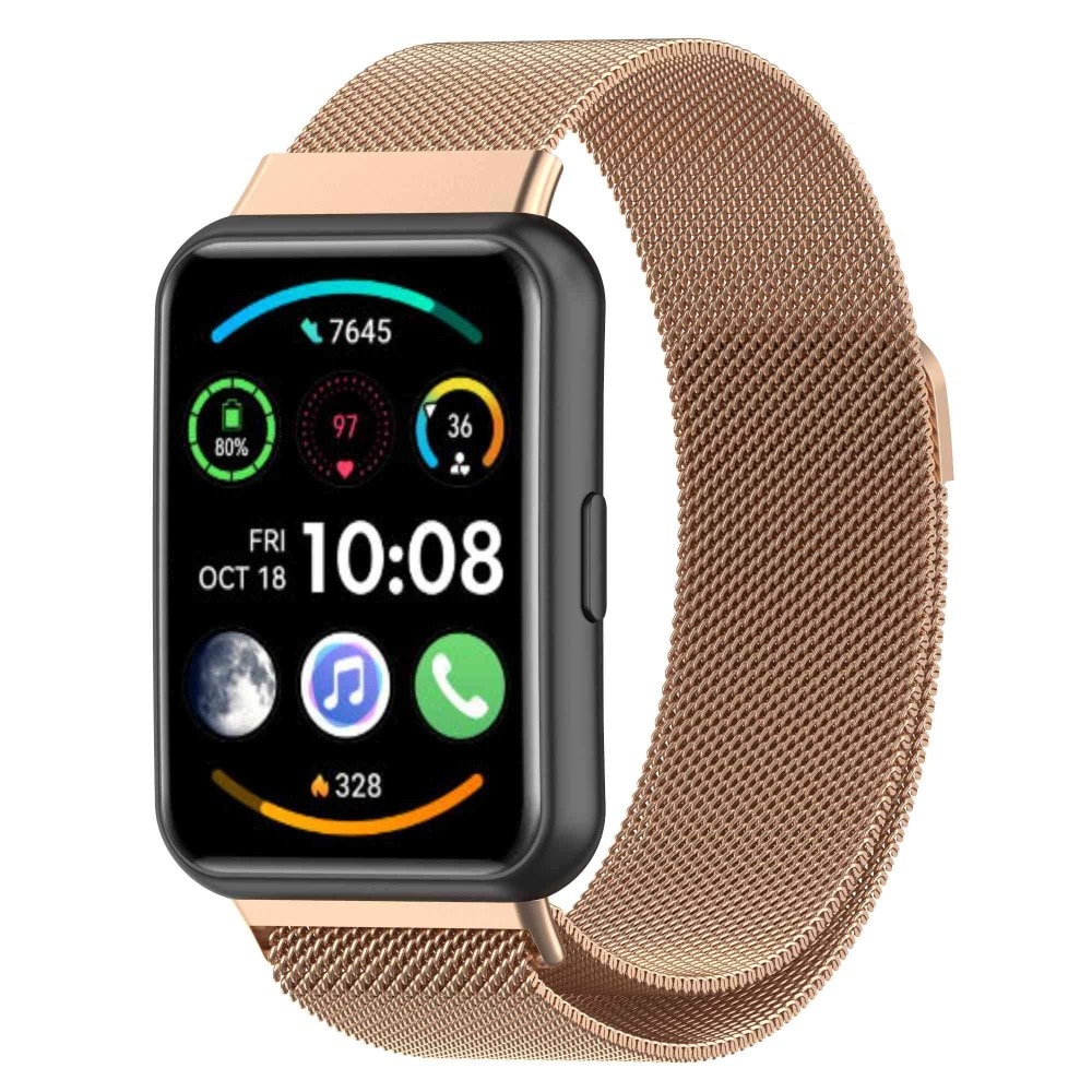 Pulsera milanesa para Huawei Watch Fit 2, Oro rosa