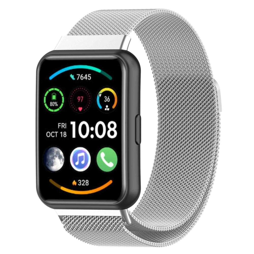 Pulsera milanesa para Huawei Watch Fit 2, Plata