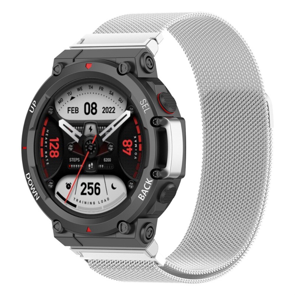 Pulsera milanesa para Amazfit T-Rex 2, Plata