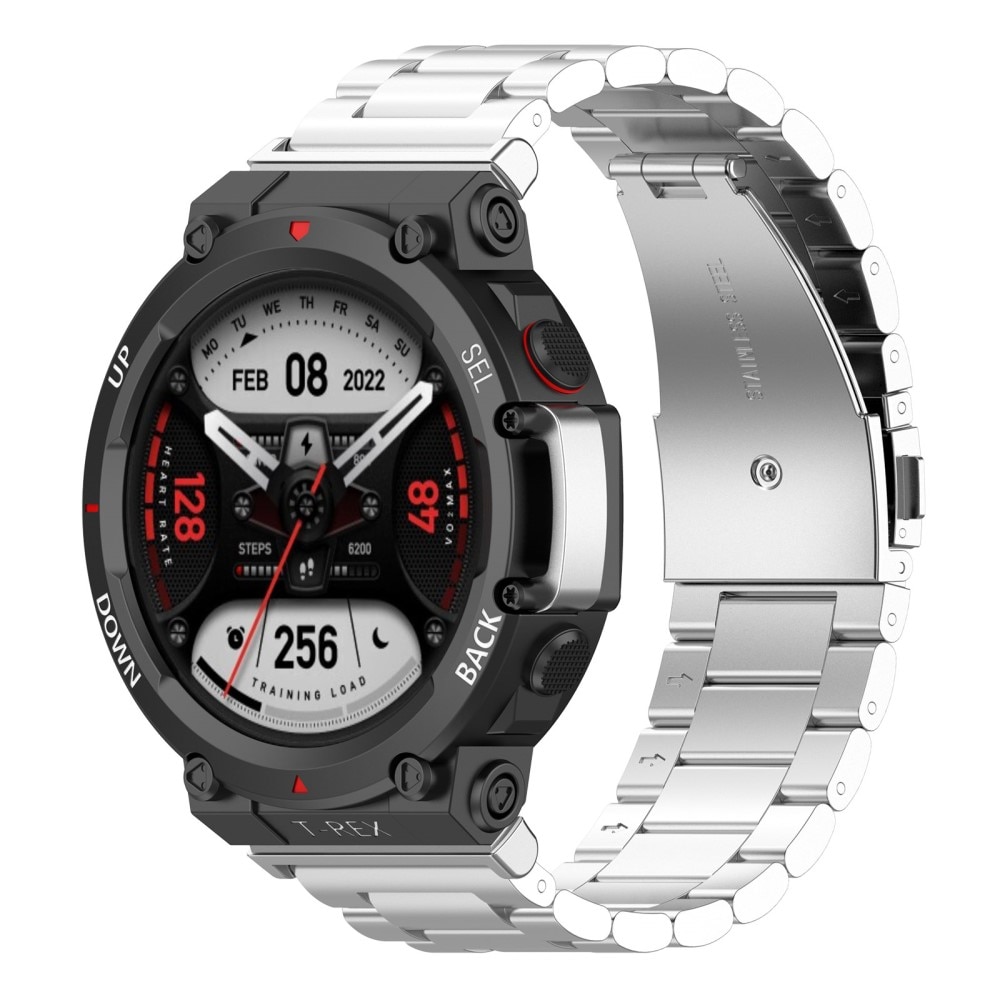 Correa de acero Amazfit T-Rex 2 Plata