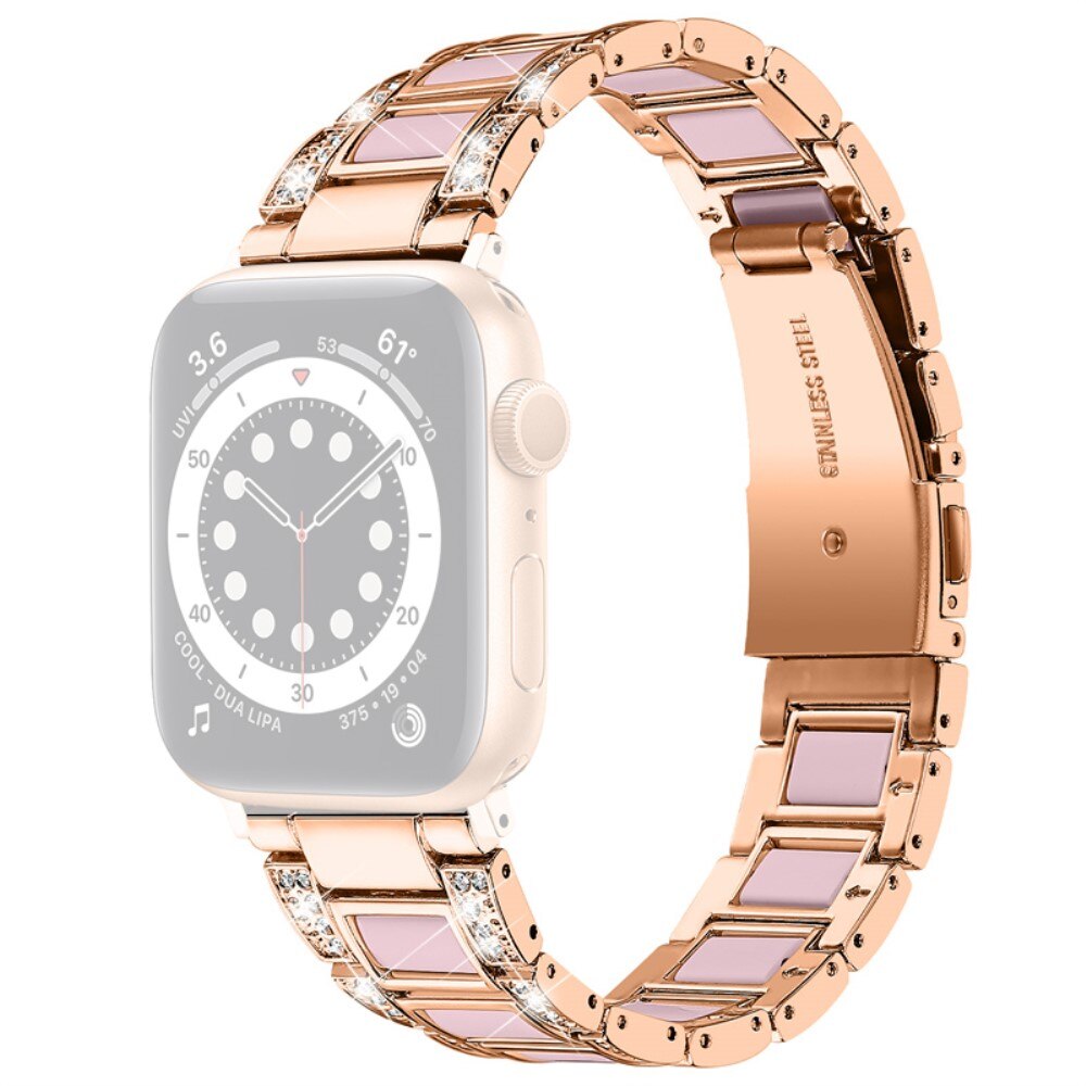 Correa de diamantes Apple Watch 42/44/45mm Rosegold Rose