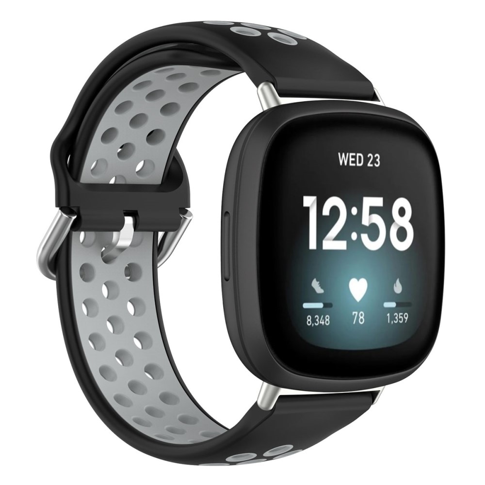 Correa Sport de silicona Fitbit Versa 4 Negro