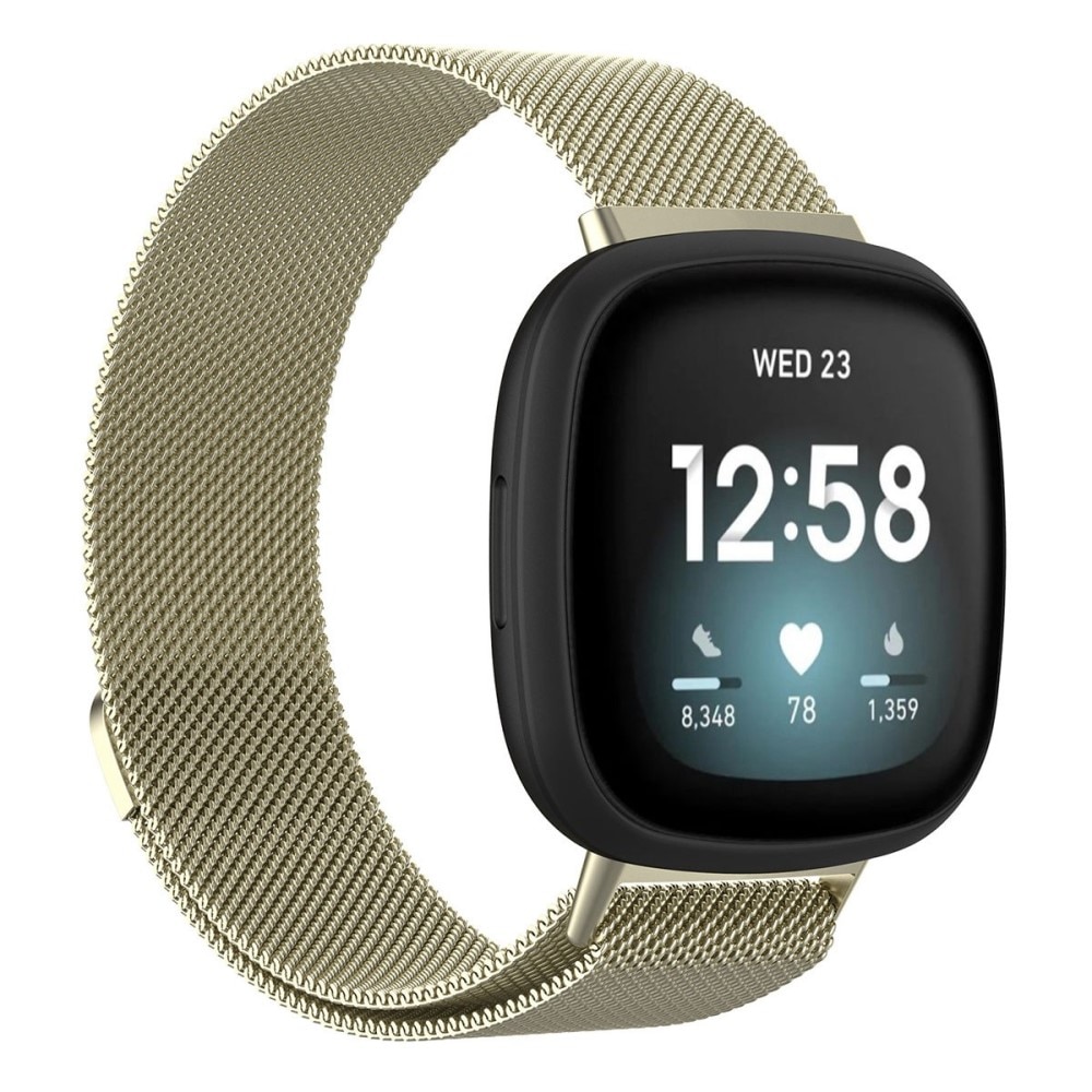 Pulsera milanesa para Fitbit Sense/Versa 3, Oro