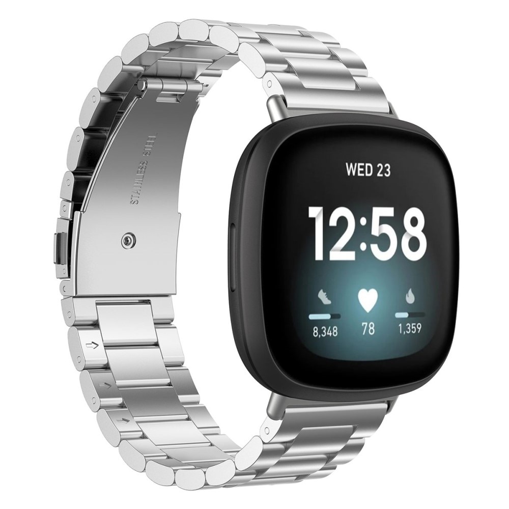 Correa de acero Fitbit Sense/Versa 3 Plata