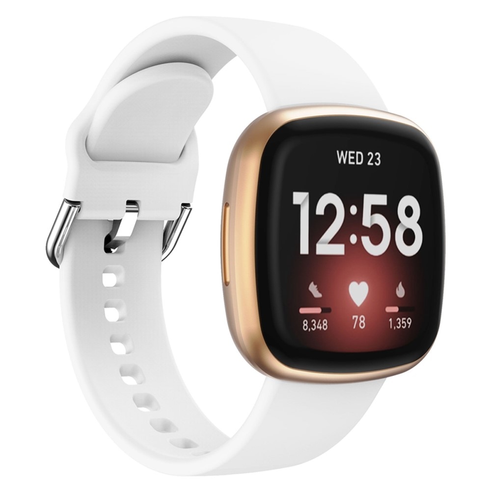 Correa de silicona para Fitbit Versa 4, blanco