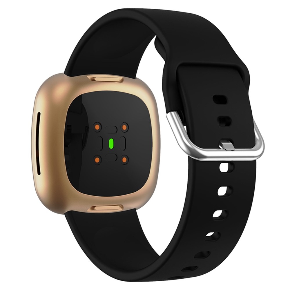 Correa de silicona para Fitbit Versa 4, Negro