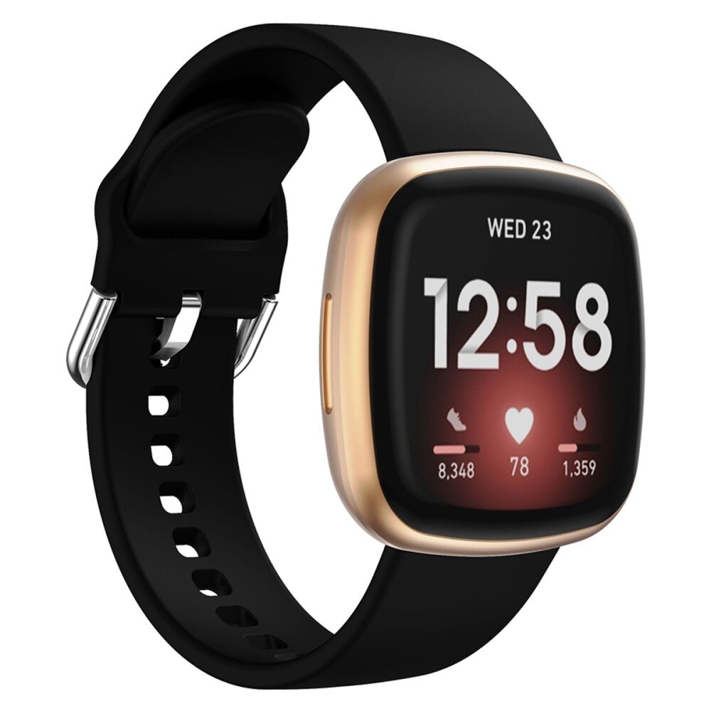 Correa de silicona para Fitbit Versa 3, negro