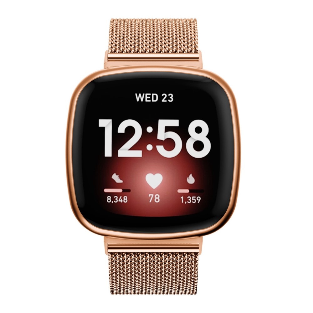 Correa de malla Fitbit Versa 3/Sense Oro rosa