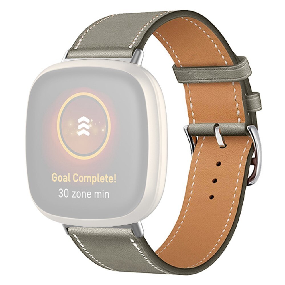 Correa de Piel Fitbit Versa 4 Gris