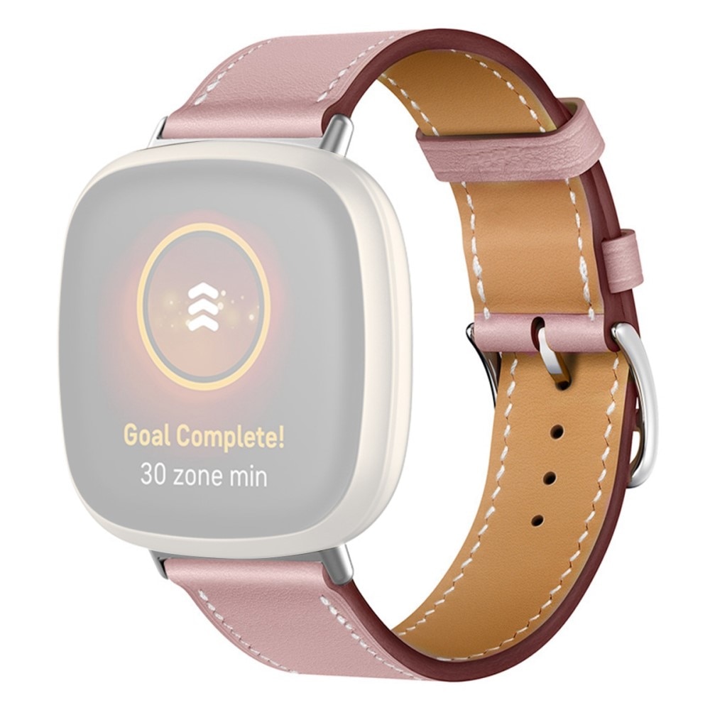 Correa de Piel Fitbit Versa 4 Rosado