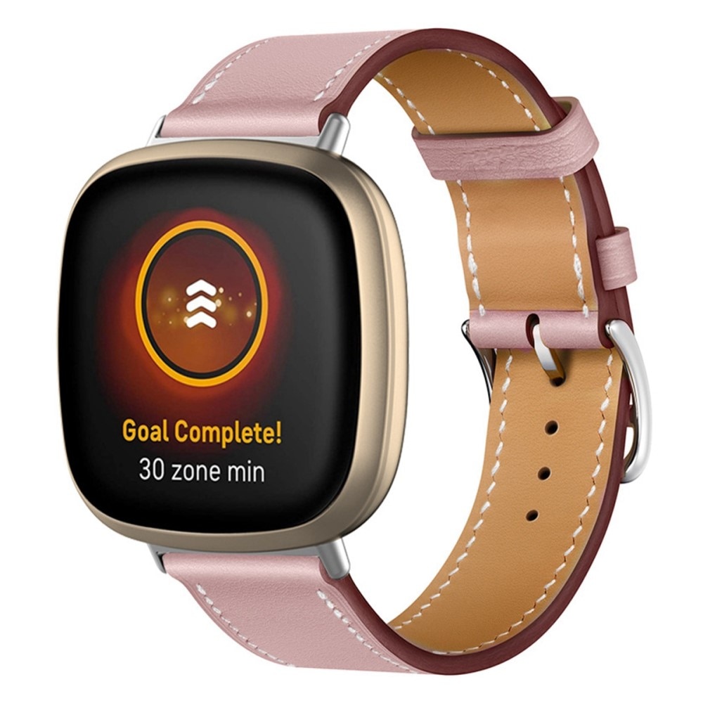 Correa de Piel Fitbit Versa 4 Rosa