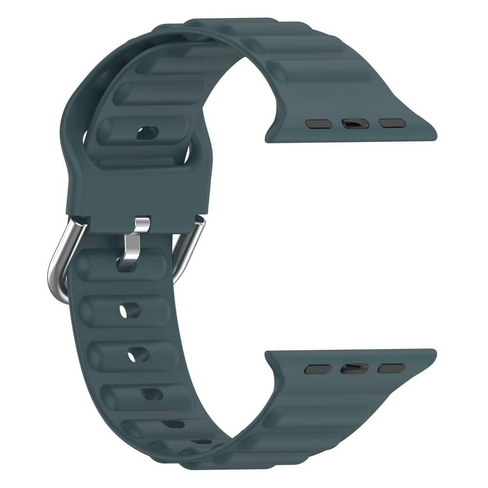 Correa silicona Resistente Apple Watch Series 10 46mm verde oscuro