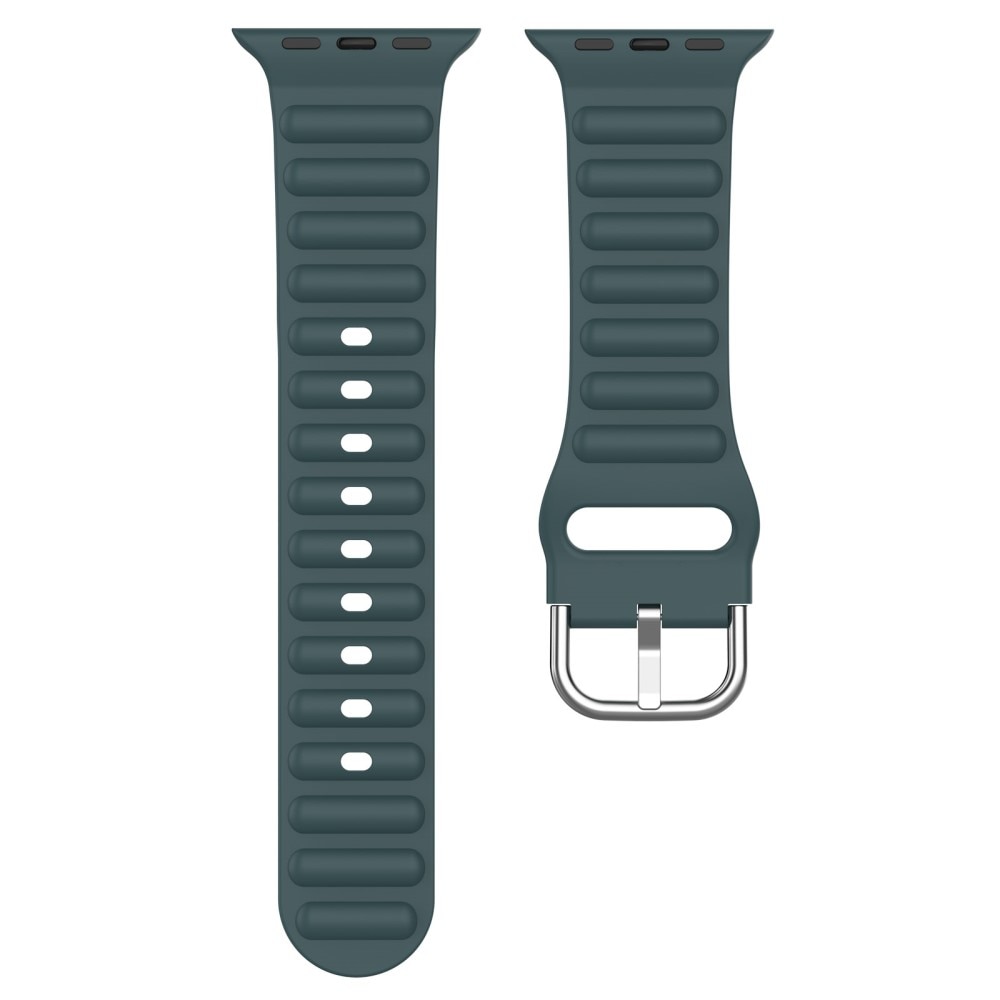 Correa silicona Resistente Apple Watch Series 10 46mm verde oscuro