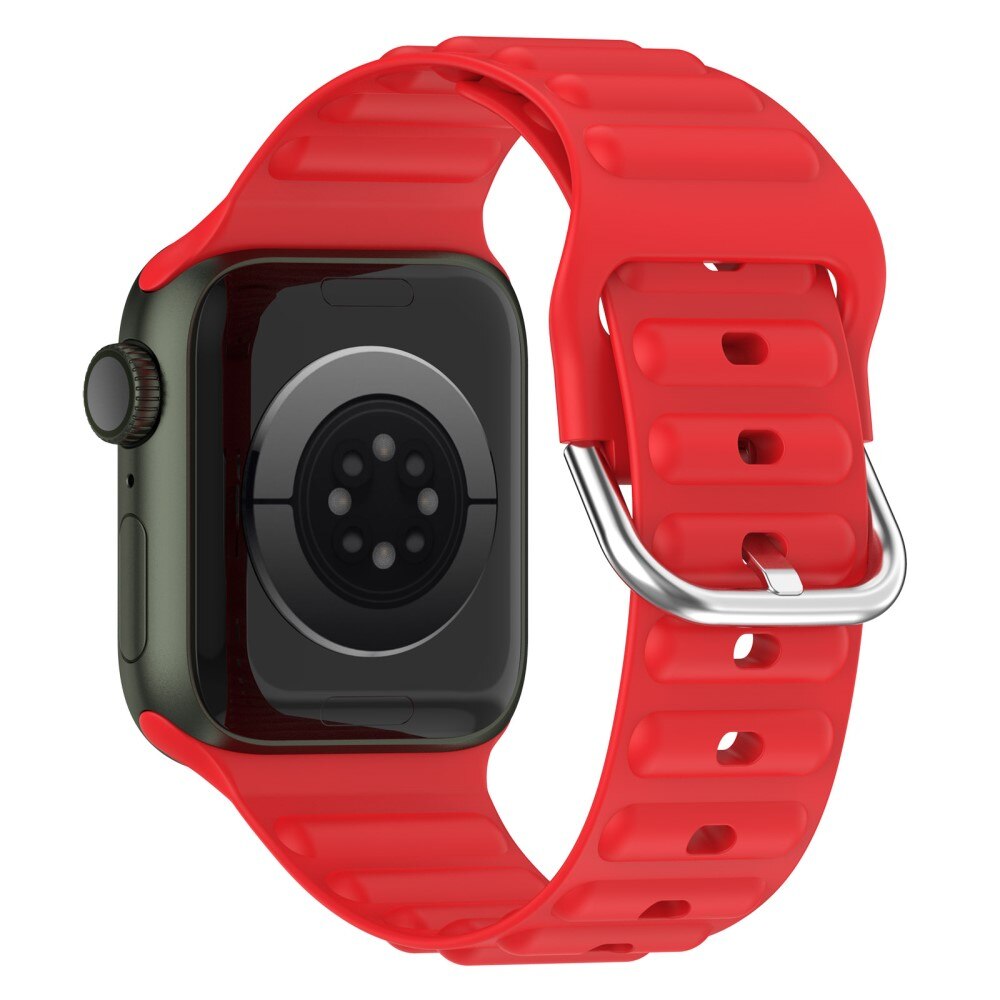 Correa silicona Resistente Apple Watch 45mm Series 7 rojo