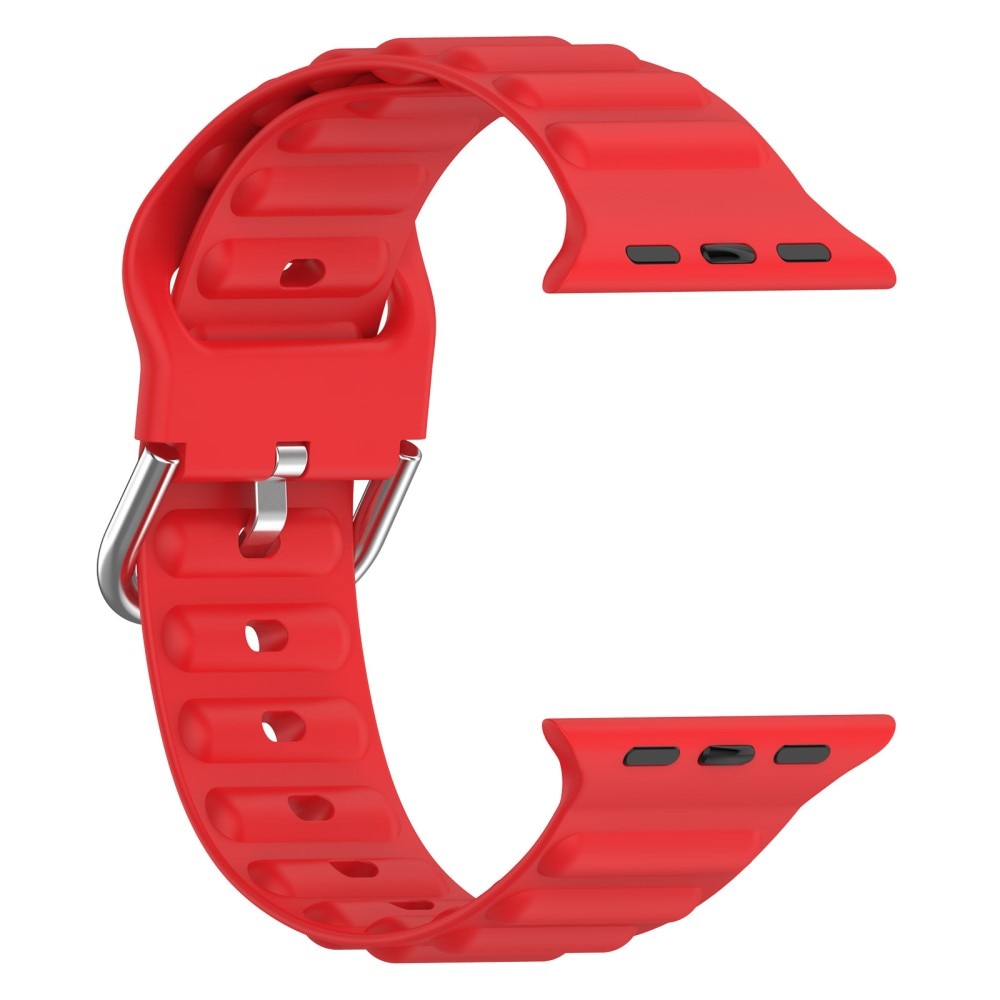 Correa silicona Resistente Apple Watch 45mm Series 7 rojo