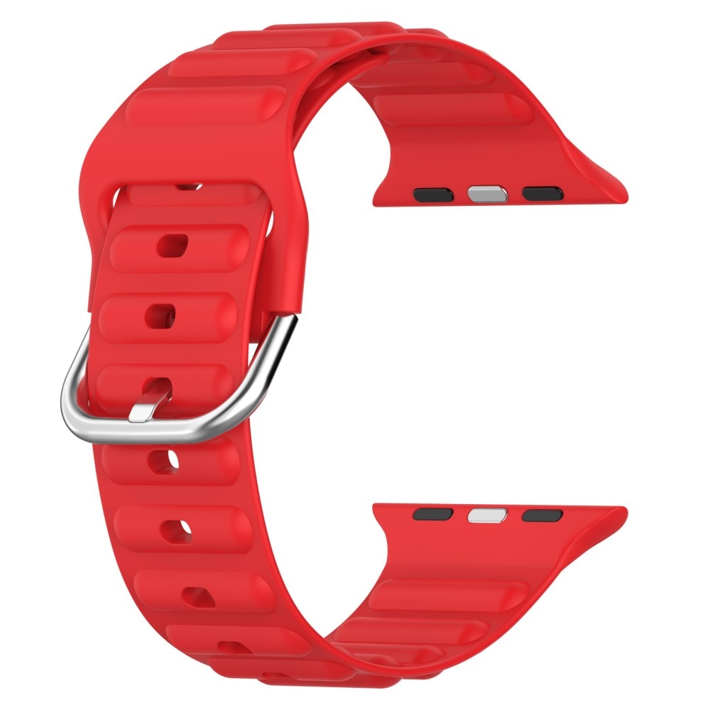 Correa silicona Resistente Apple Watch 45mm Series 7 rojo