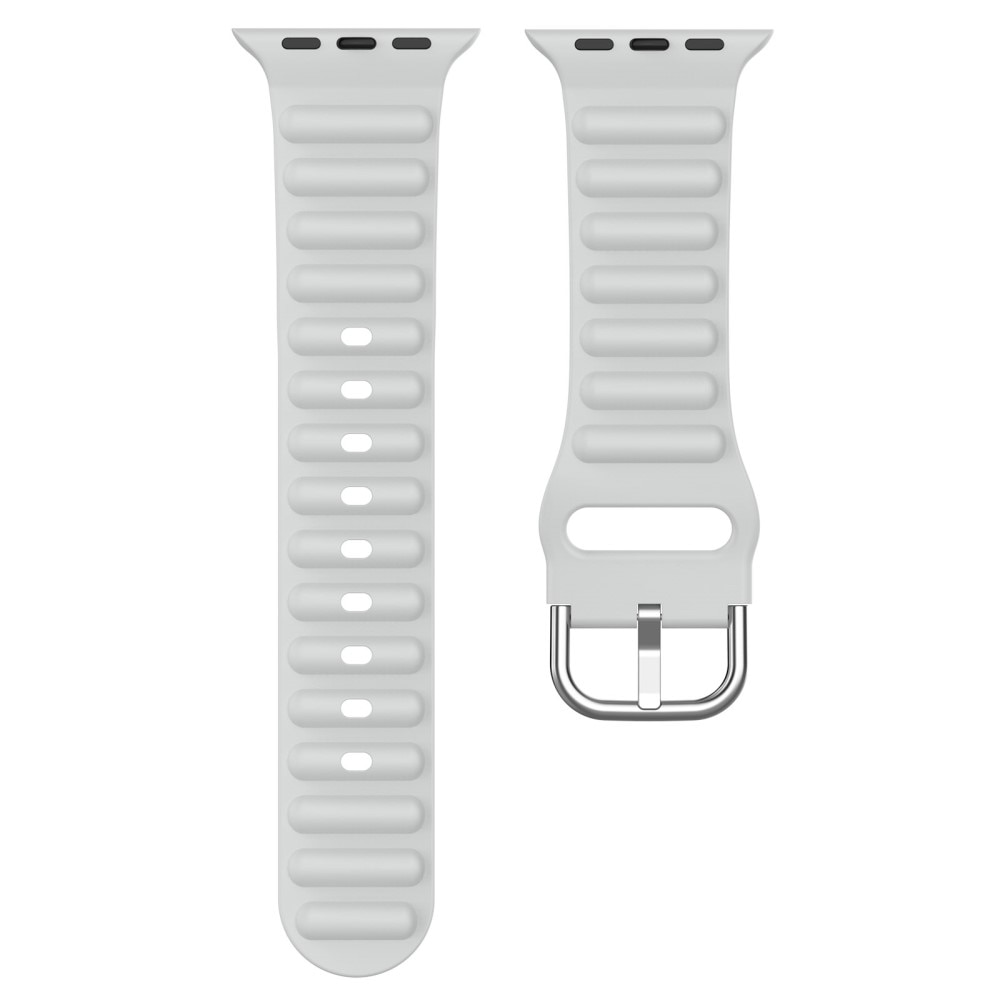 Correa silicona Resistente Apple Watch 41mm Series 9 gris