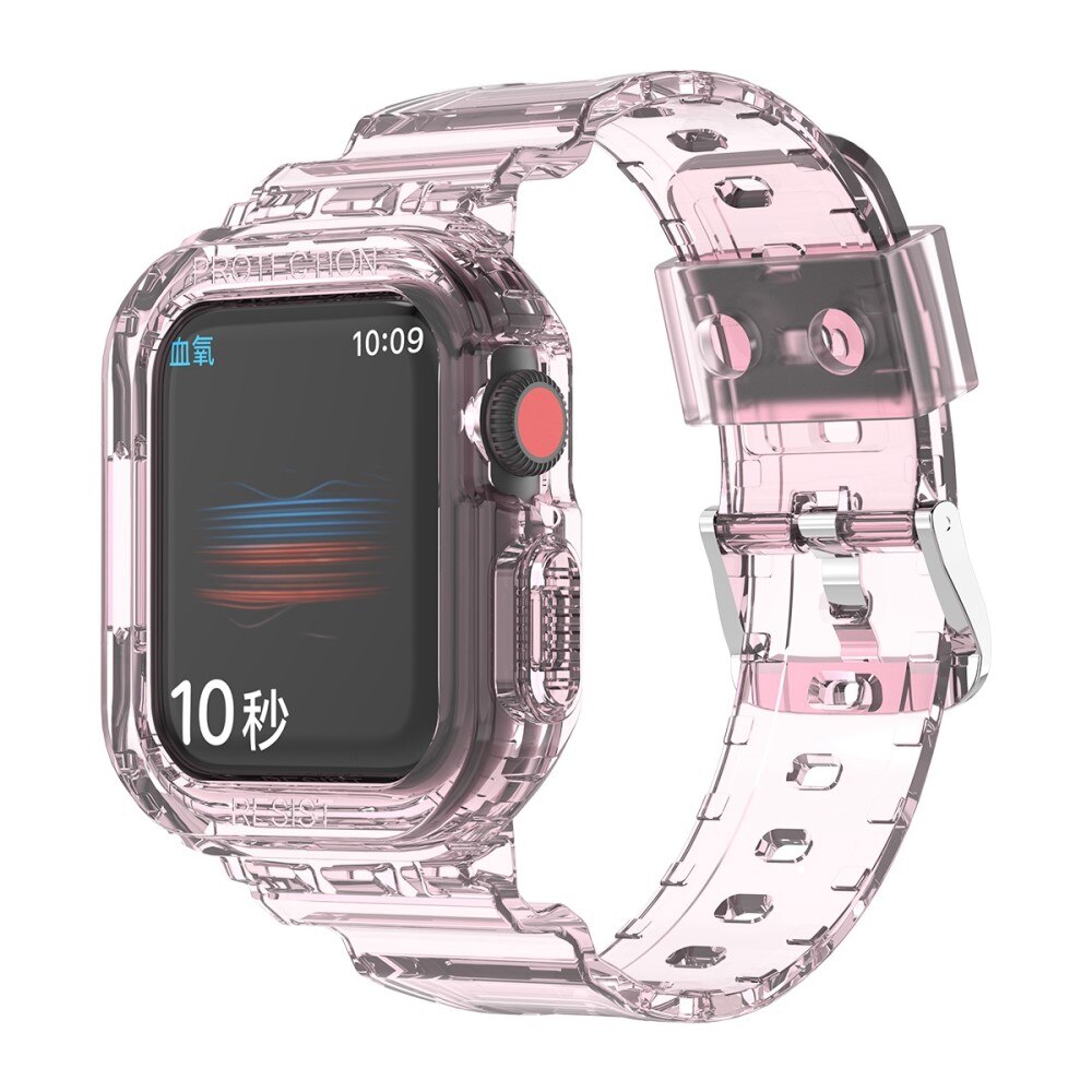 Correa con funda Crystal Apple Watch 45mm Series 9 rosado