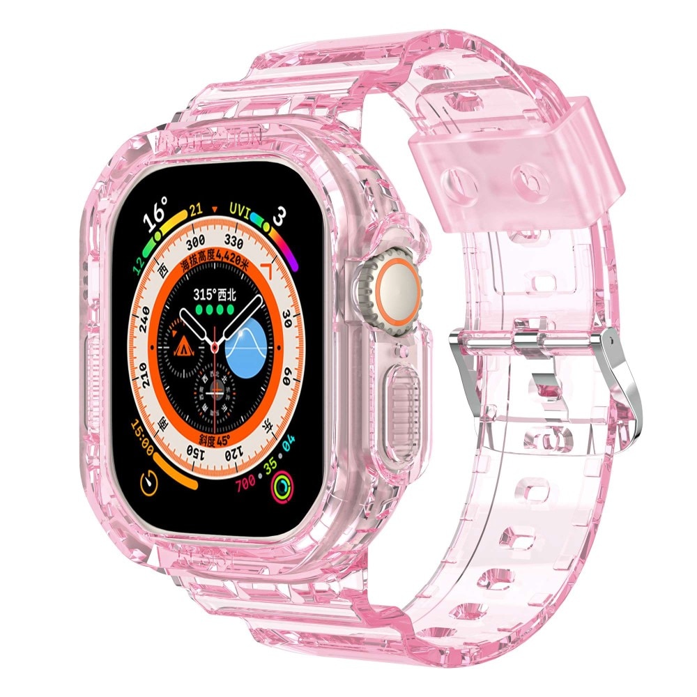 Correa con funda Crystal Apple Watch Ultra 2 49mm rosado
