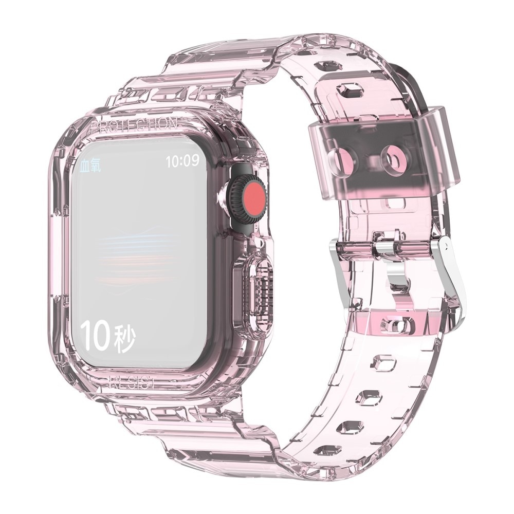 Correa con funda Crystal Apple Watch 41mm Series 7 rosado