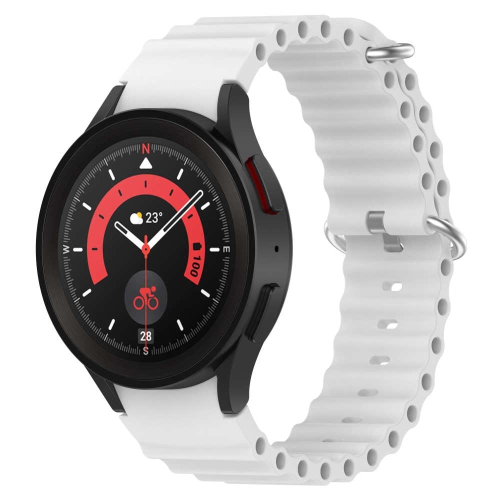 Full Fit Correa silicona Resistente Samsung Galaxy Watch 4 40mm, blanco