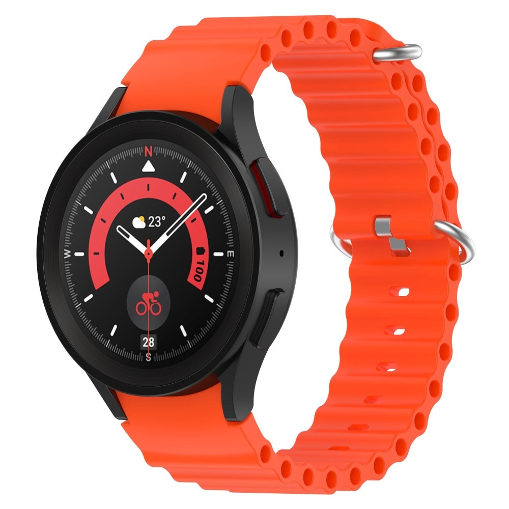 Full Fit Correa silicona Resistente Samsung Galaxy Watch 5 Pro 45mm naranja
