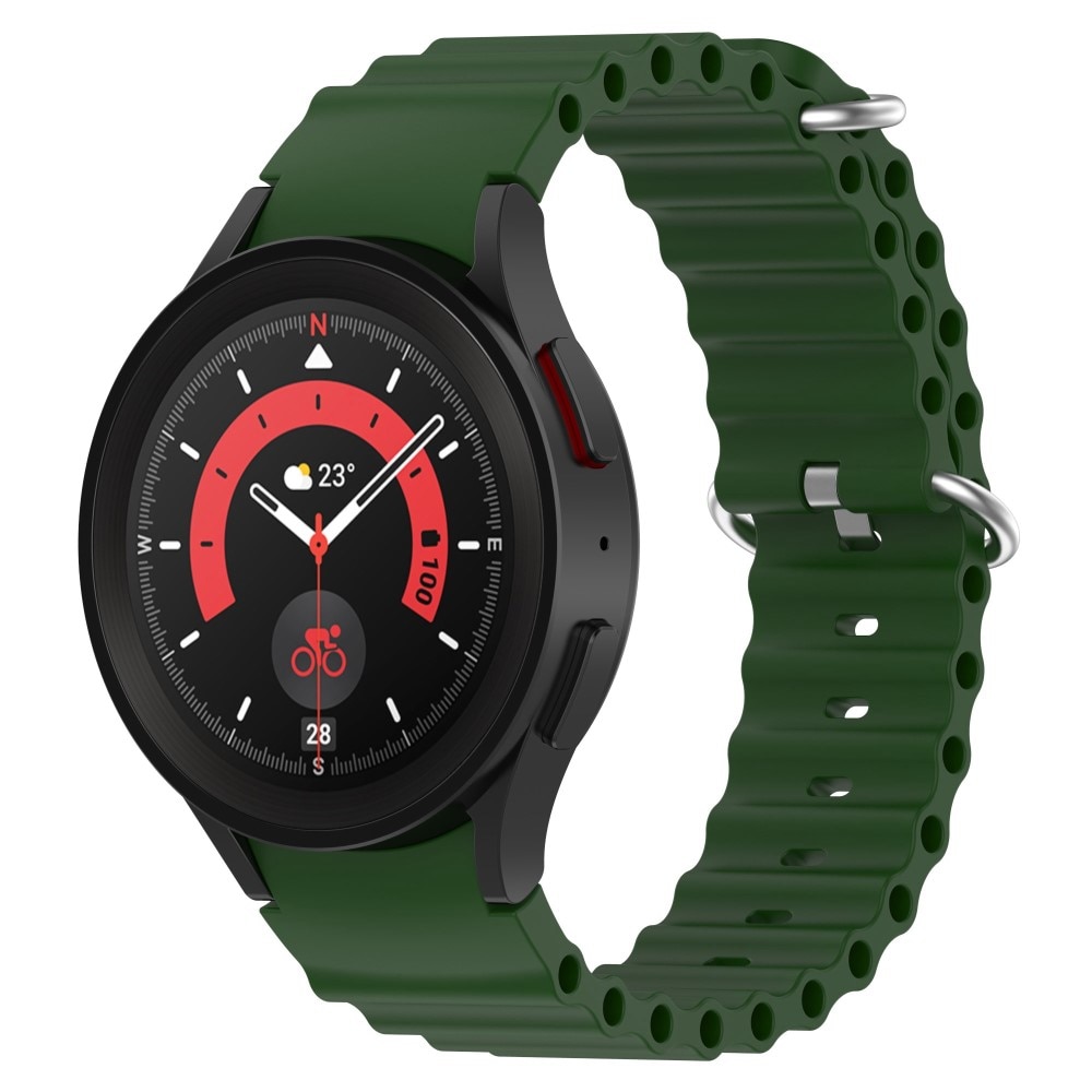 Full Fit Correa silicona Resistente Samsung Galaxy Watch 4 40mm, verde oscuro