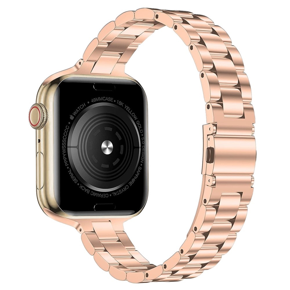 Correa fina de acero Apple Watch 42mm oro rosa
