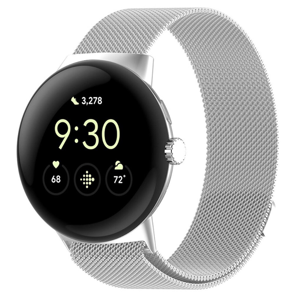 Pulsera milanesa para Google Pixel Watch 2, plata